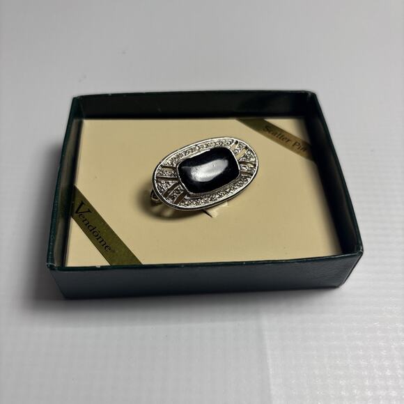 Vendome Silver Tone Scatter Pin Brooch NIB Vintage Black Acrylic Southwest (489) - Picture 2 of 4